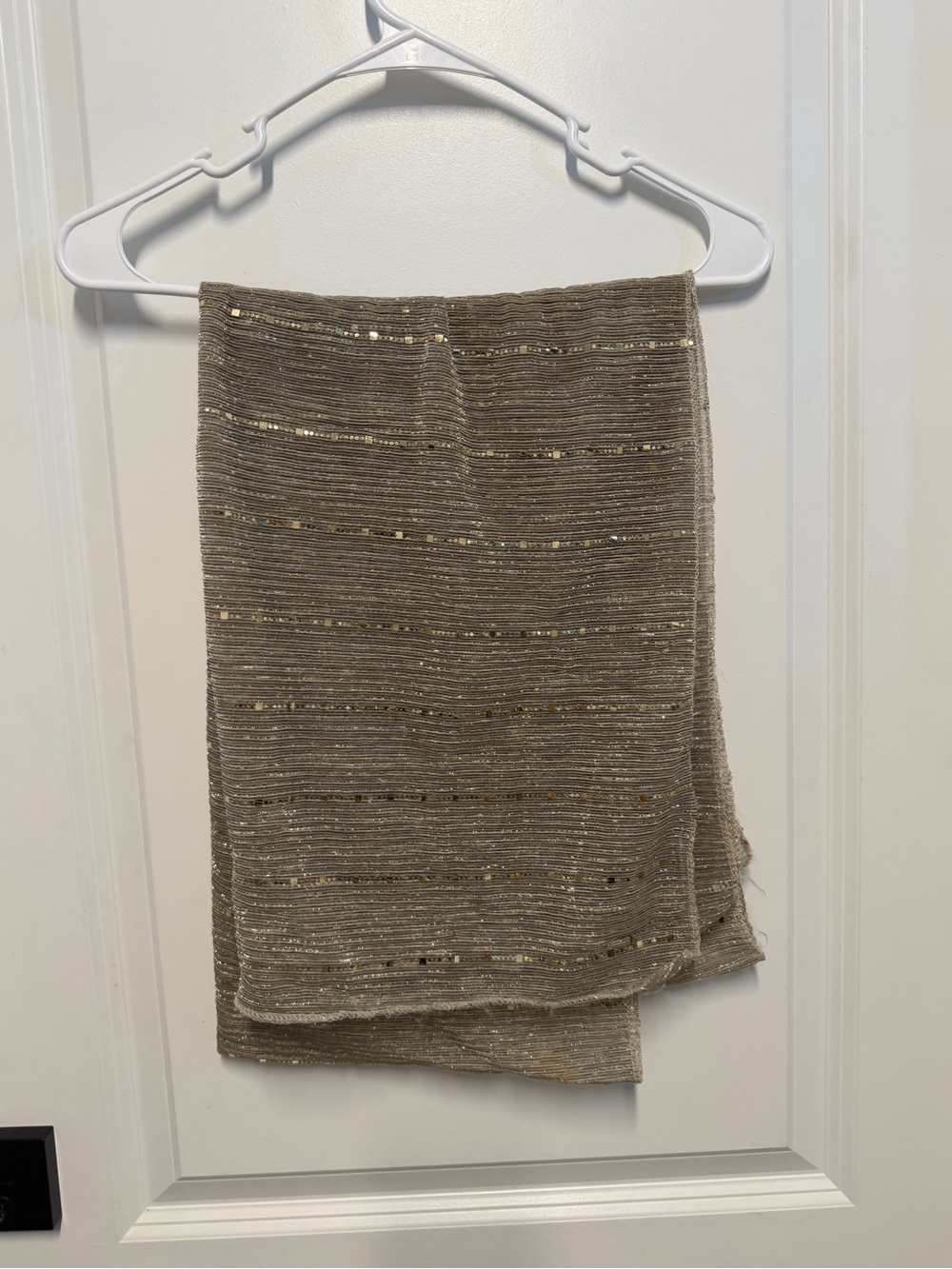 Gold Shimmer Metallic Pakistani Scarf Dupatta Sparkly Sequin Wrap